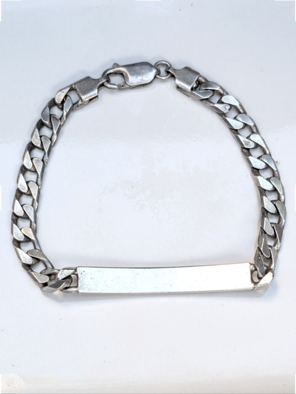 Vintage 1980s Sterling Silver ID Bracelet Made in Italy